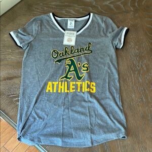 PINK Victoria's Secret Gray T-Shirt with Green and Yellow Accents